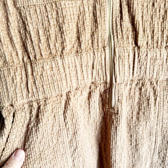 J. Crew Tan Waist Corduroy Dress Size 2 Zip Front Cinched NEW Texture Utility - Picture 5 of 16